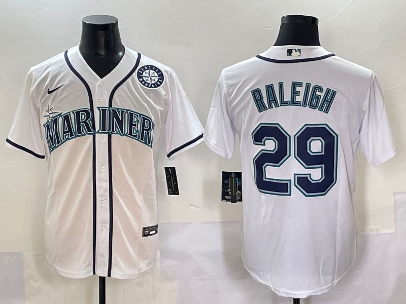 Men 2025 Seattle Mariners #29 Raleigh White Game Nike MLB Jersey style 6->seattle mariners->MLB Jersey